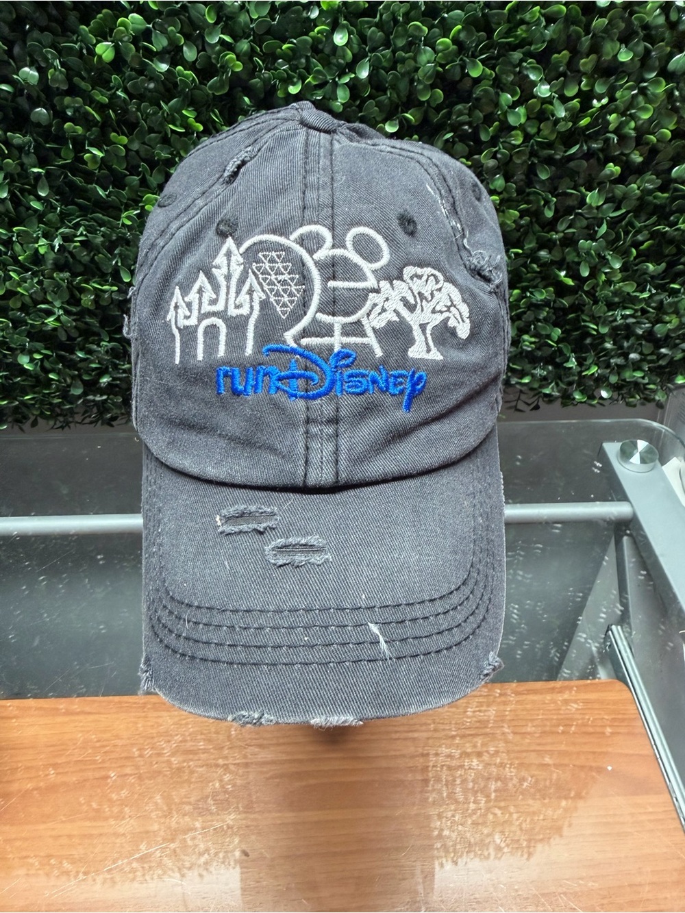 KBETHOS Distressed Black RunDisney Embroidered Baseball Cap